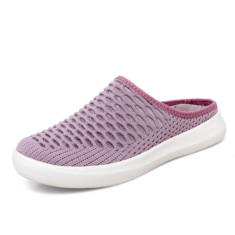 Dame Strikkede Sommersandaler | Slip-On Sandaler Med Åben Tå Og Kilesål | Hverdagsbrug | Vanero