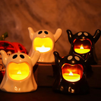 Halloween Spøgelse LED Lampe | Batteridrevet Plastdekoration | Til Indendørs Sæsonudsmykning | Vanero