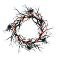 Halloween Flagermus & Edderkop LED-Dekoration | Hængende Kransdesign | Lilla Lysdekoration Til Døre, Vinduer & Sæsonudsmykning | Vanero