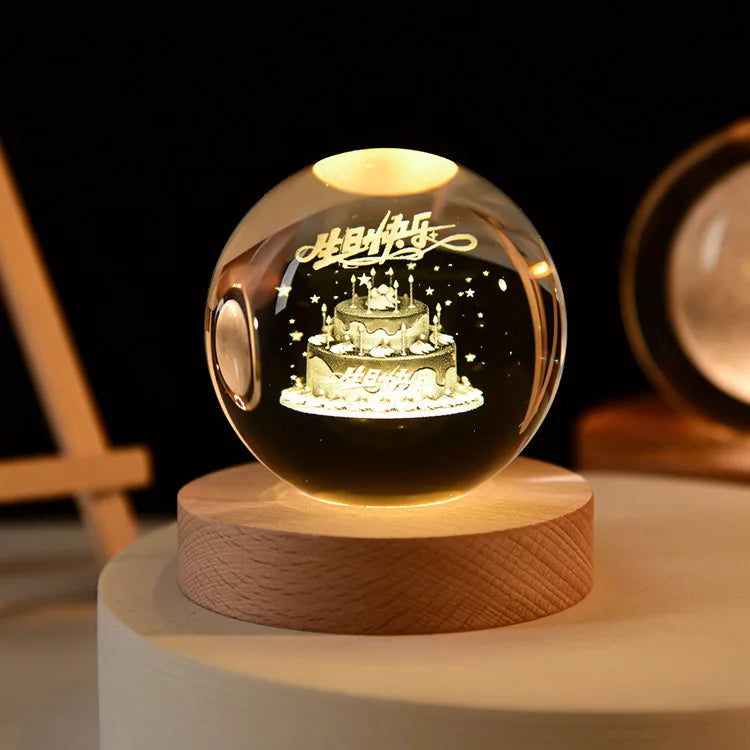 Natlampe | Glaskugle Lampe | USB Stemningsbelysning | Vanero