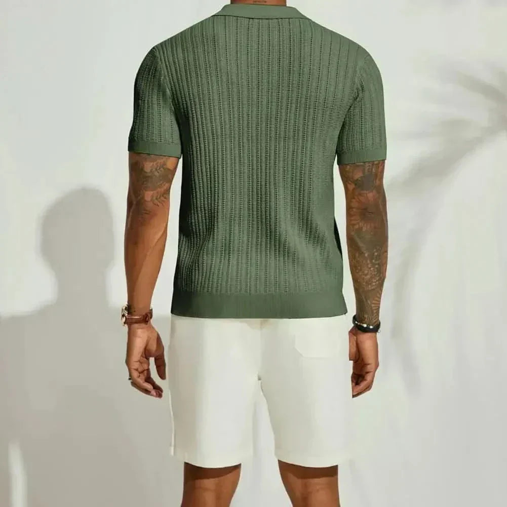 Herreskjorte 100% Bomuld | Relaxed Fit Strandskjorte | Let Design til Sommerbrug & Afslappede Anledninger | Vanero