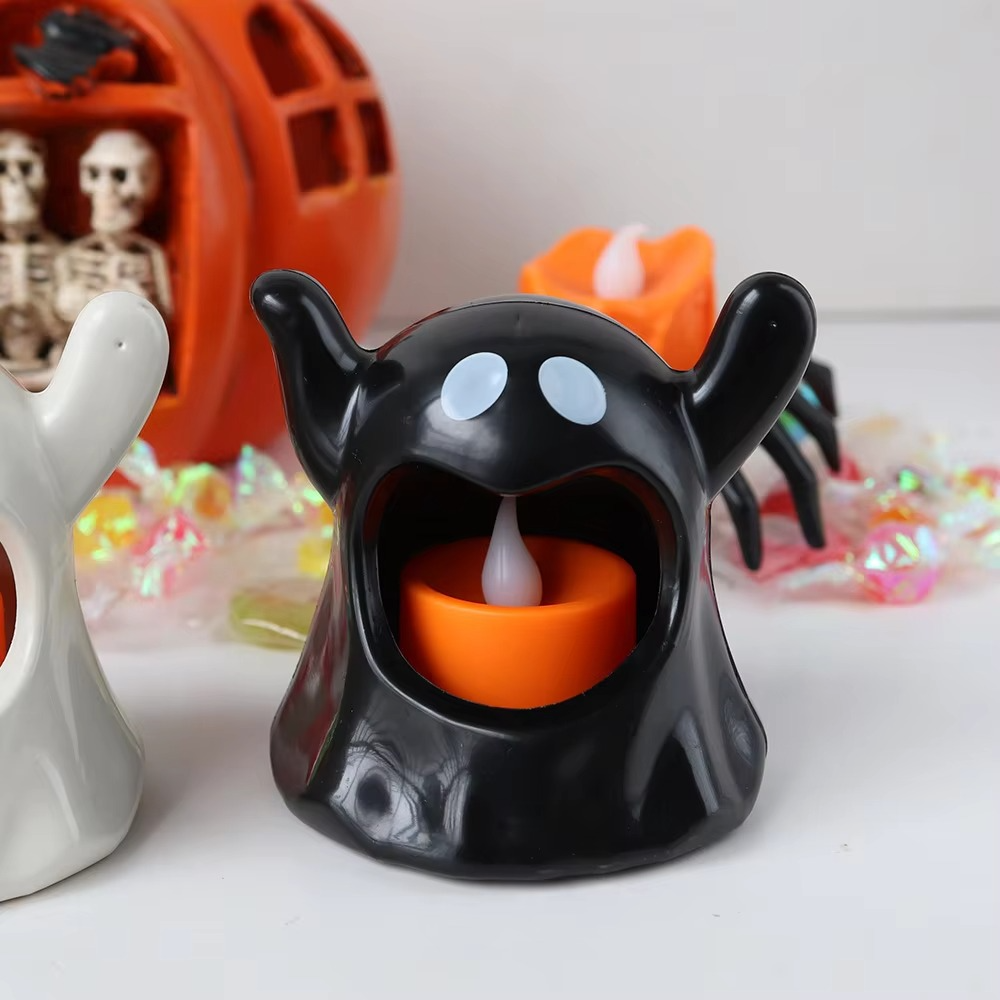 Halloween Spøgelse LED Lampe | Batteridrevet Plastdekoration | Til Indendørs Sæsonudsmykning | Vanero