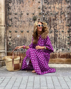 Damekjole Let Tekstilmateriale | Relaxed Fit Blomstret Sommerkjole | Mønstret Design til Sommerbrug & Hverdagsaktiviteter | Vanero