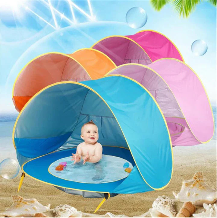 Babytelt | Polyester Babytelt Med UPF 50+ Beskyttelse Og Mini Pool | Strand Og Udendørs Brug | Vanero