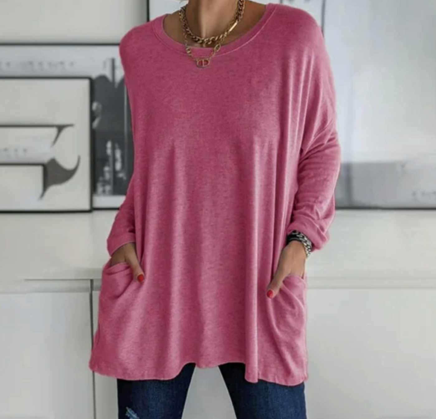 Ava | Langærmet T-shirt til Hele Dagen Komfort | Vanero