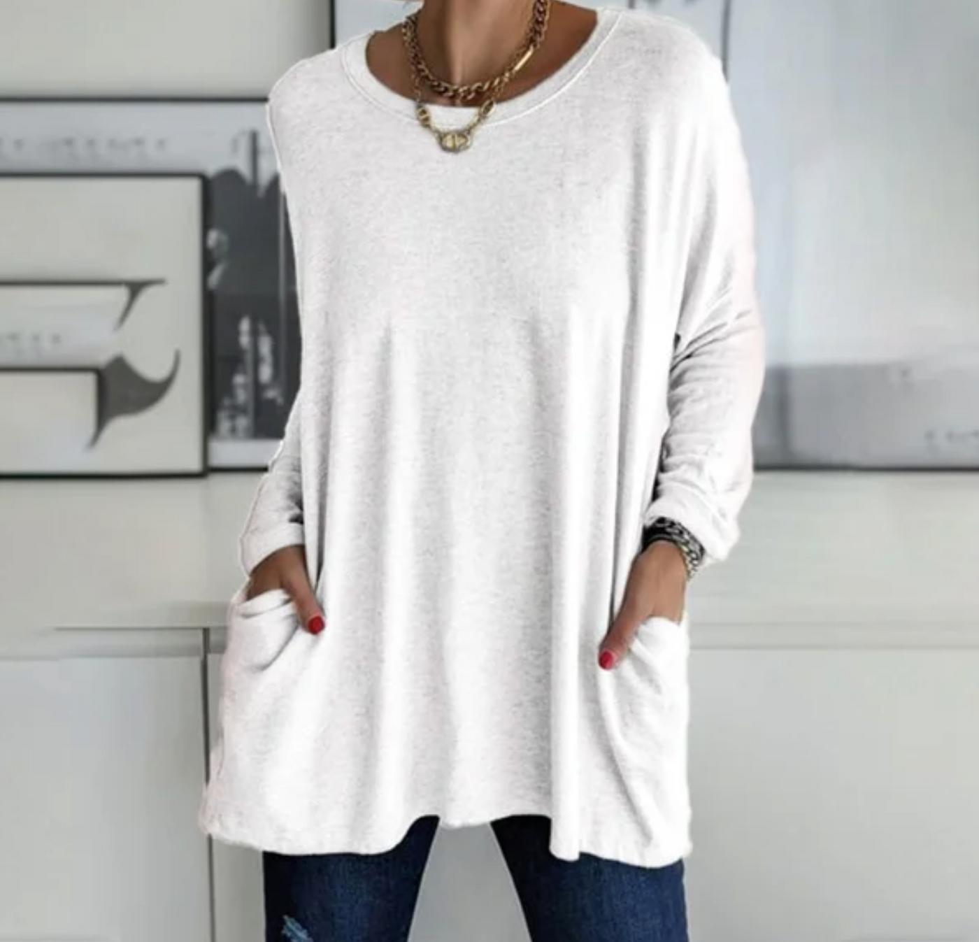Ava | Langærmet T-shirt til Hele Dagen Komfort | Vanero