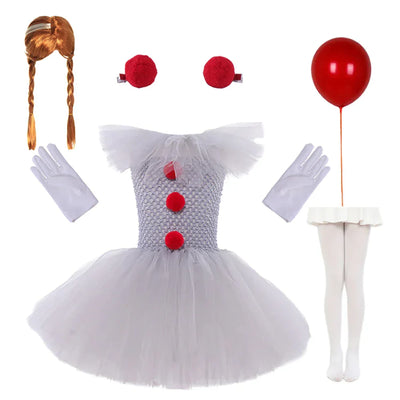 MoonCarnival | Pige Klovn Tutu Kjole Halloween Kostume | Vanero