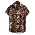 Herre Skjorte | Kortærmet Leopardprint Skjorte | Hverdagsbrug Og Ferie | Vanero