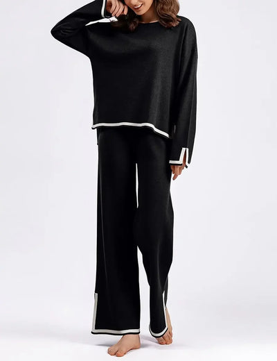 Beige Todelt Outfit | Polyester | Elegant & Hyggeligt l Vanero