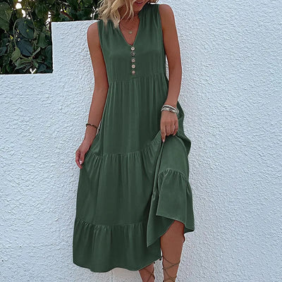 Alma l Luftig Maxi Kjole med Tidløs Elegance l Vanero