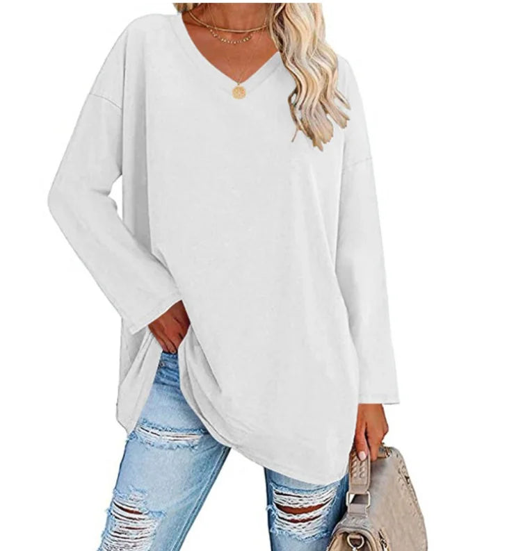 Dametrøje | V-Hals Med Lange Ærmer Oversized Pasform | Hverdagsbrug & Lag-På-Lag Styling | Vanero