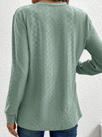 Damebluse Bomulds-Polyesterblanding | Regular Fit Bluse Med Knaplukning | Struktureret Design til Hverdagsbrug & Formelle Anledninger | Vanero