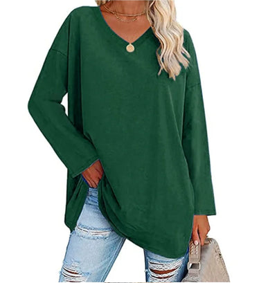 Oversized l V-Hals Langærmet Trøje | Vanero