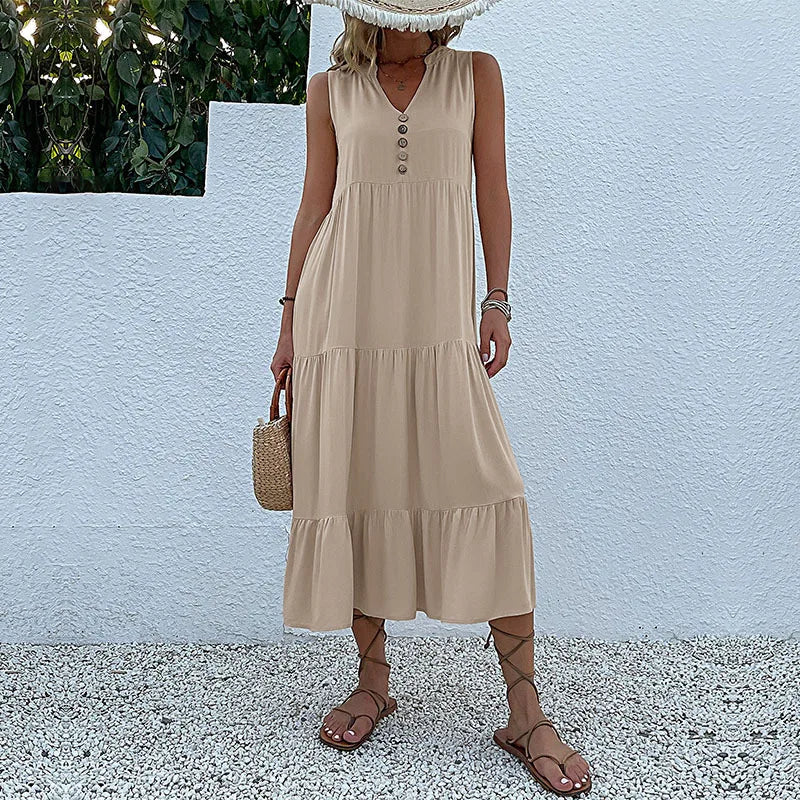 Alma l Luftig Maxi Kjole med Tidløs Elegance l Vanero