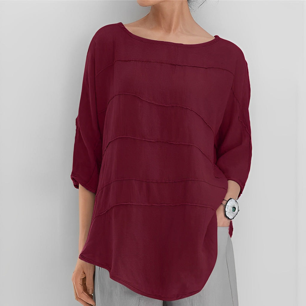 Dame Bluse 100% Bomuld | Løs Pasform Broderet Bluse | Knaplukning Foran Til Forår & Hverdagsbrug | Vanero