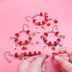 DIY Charm Armbåndssæt Sølvfarvede Komponenter | Justerbart Smykkefremstillingssæt | Perler & Charms Til Kreative Smykkeprojekter | Vanero