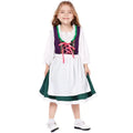 Pige Dirndl Kjole Bomuldsblanding | Traditionel Festkjole Til Børn | Matchende Forklæde Til Oktoberfest & Arrangementer | Vanero
