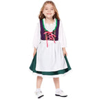 Pige Dirndl Kjole Bomuldsblanding | Traditionel Festkjole Til Børn | Matchende Forklæde Til Oktoberfest & Arrangementer | Vanero