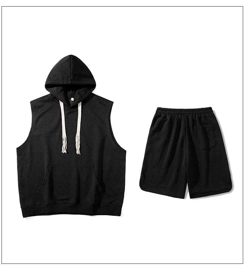 Herresæt Polyesterblanding | Relaxed Fit Skjorte & Shorts Sæt | Kortærmet Design til Hverdagsbrug & Fritidsaktiviteter | Vanero