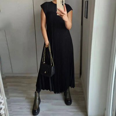 Tamara | Elegant Plisseret Maxikjole l Vanero