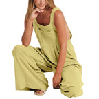 Dame Jumpsuit | Polyester Jumpsuit Med Elastisk Talje Og Bæltedetalje | Hverdagsbrug Og Ferie | Vanero