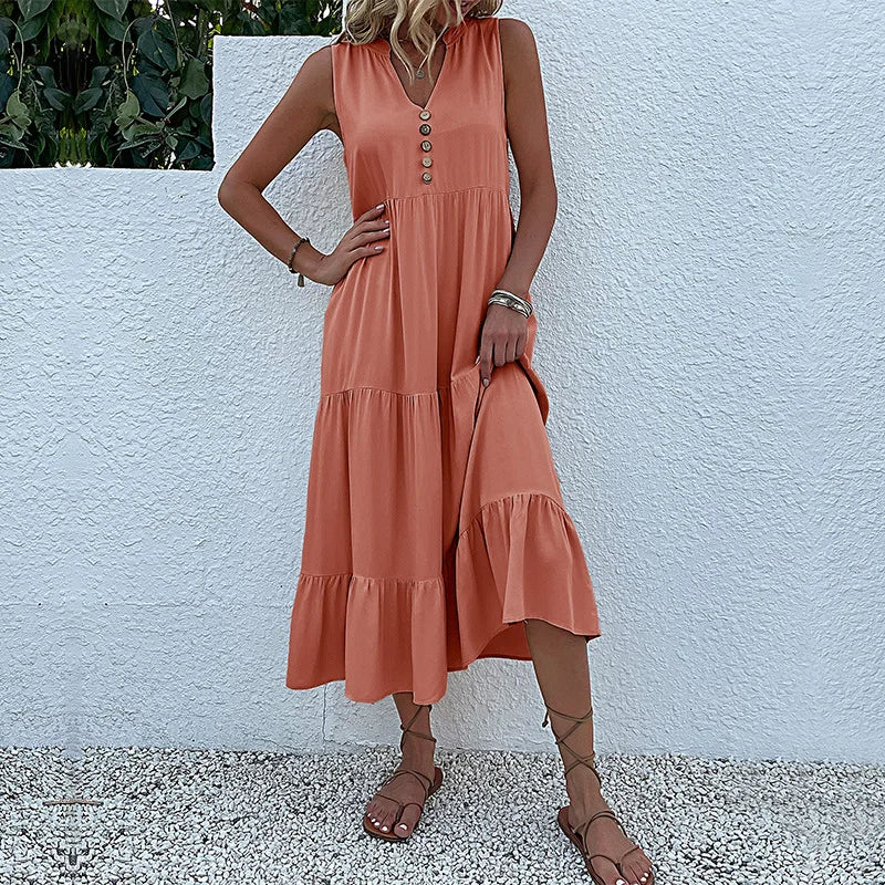 Alma l Luftig Maxi Kjole med Tidløs Elegance l Vanero