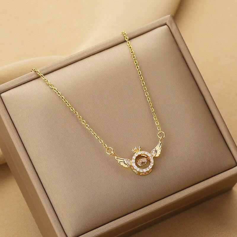 Jewelance | Elegant Halskæde Med Englevinger | Vanero
