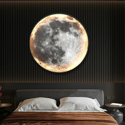 Lunara | LED Væglampe til Senge med Jord en Måne Design | Vanero