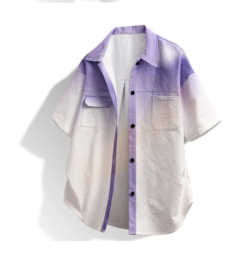 Herresæt Bomuld Polyester Blanding | Relaxed Fit To-Delt Sæt | Fade Design med Shorts til Hverdagsbrug & Fritidsaktiviteter | Vanero