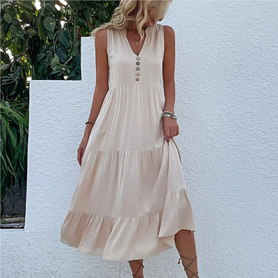 Alma l Luftig Maxi Kjole med Tidløs Elegance l Vanero