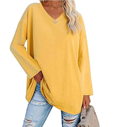 Oversized l V-Hals Langærmet Trøje | Vanero