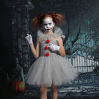 Pige Kostumekjole Polyester & Tylmateriale | Justerbar Strop Tutu Kjole | Klovndesign Til Halloween & Udklædning | Vanero