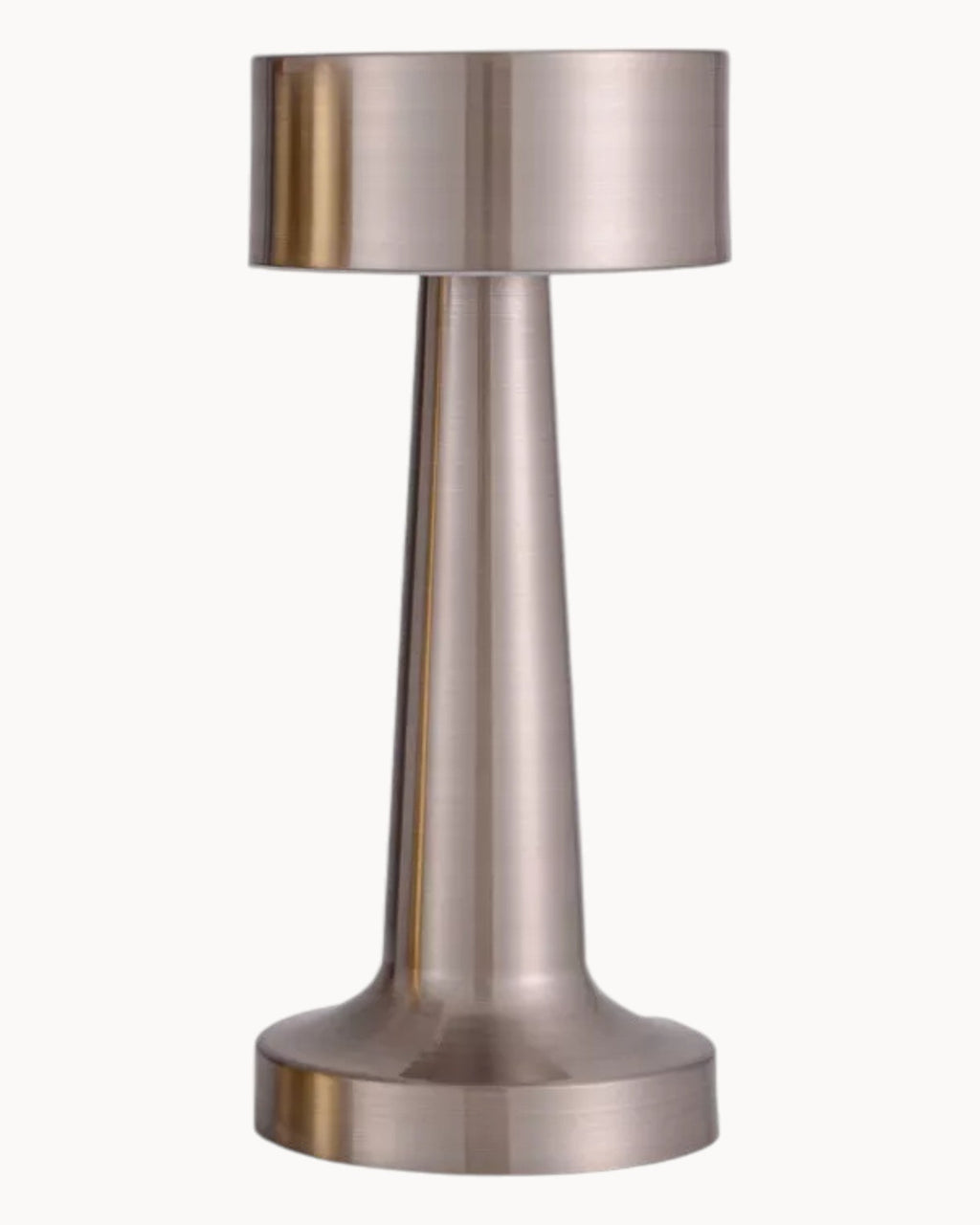 LED Bordlampe Rustfrit Stål | Genopladelig Dæmpbar Lampe med Touch-Betjening | Trådløs Indendørs Belysning | Vanero