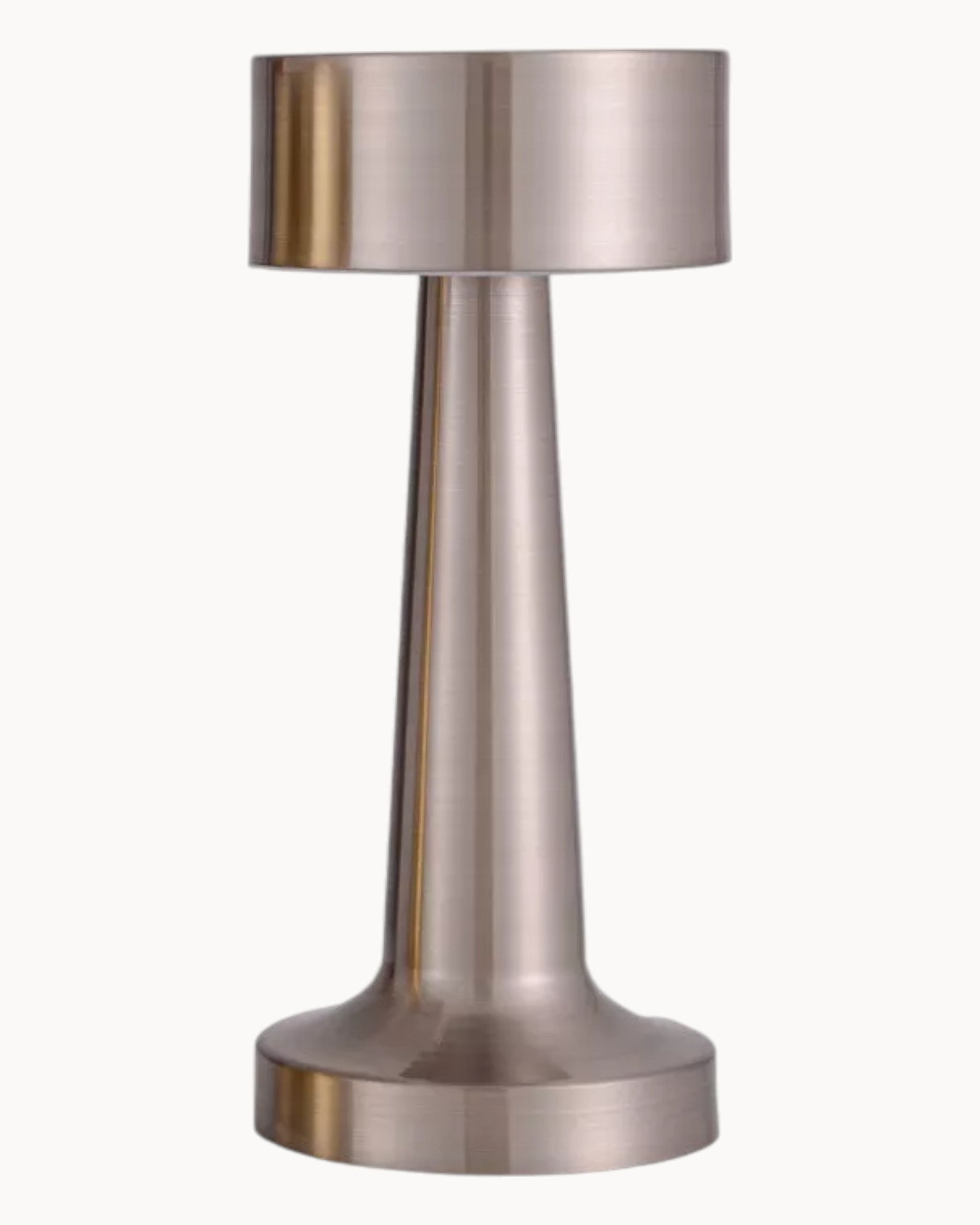 LED Bordlampe Rustfrit Stål | Genopladelig Dæmpbar Lampe med Touch-Betjening | Trådløs Indendørs Belysning | Vanero