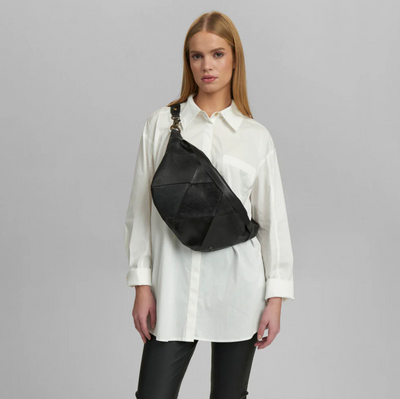 Eksklusiv håndflettet bumbag | Black | Vanero