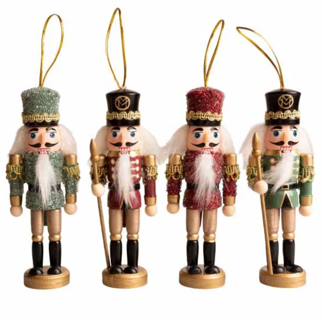 Nøddeknækker Sæt | 4 Dekorative Julefigurer Ophæng & Juleudsmykning | Vanero
