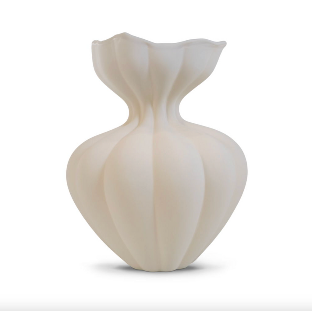 Vase I Mat Glas Konstruktion | Organisk Skulpturel Form Design | Indendørs Dekoration Til Blomster Og Bordopstillinger | Vanero