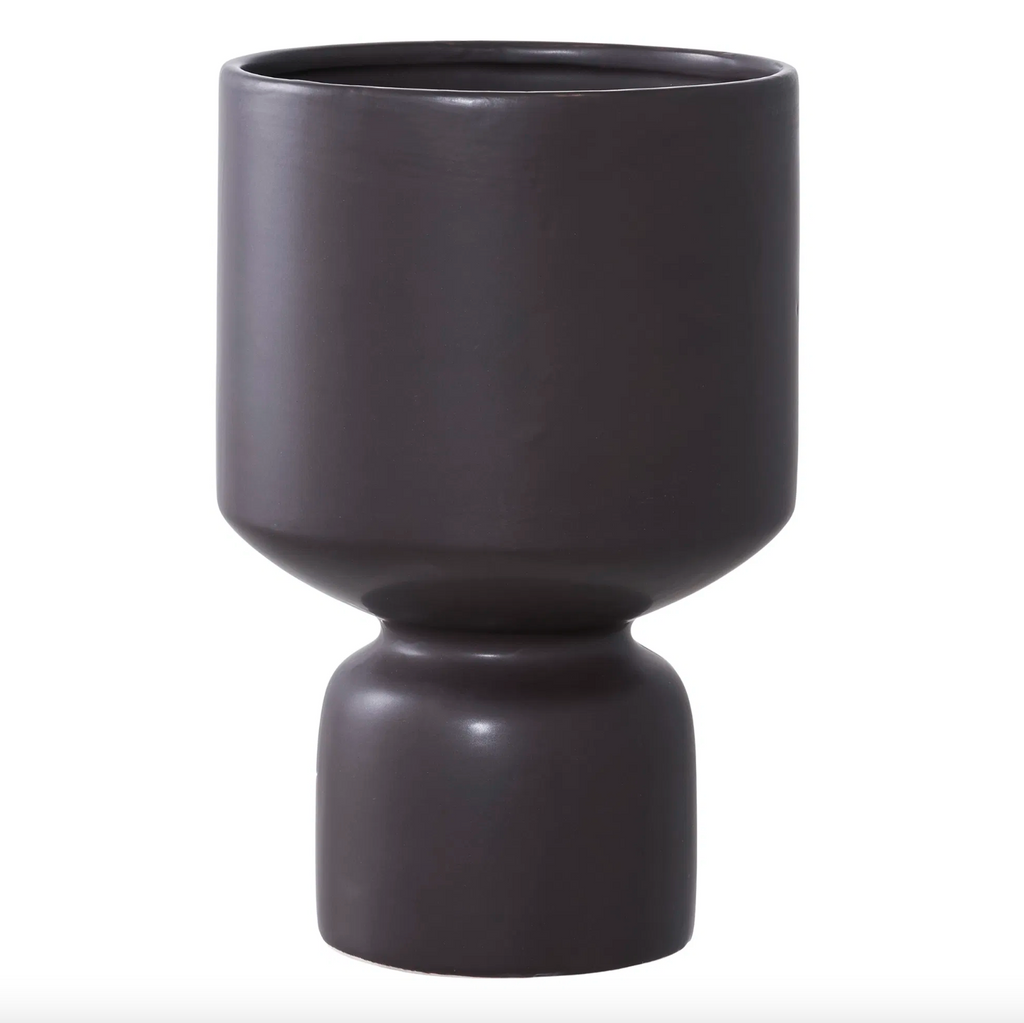 Vase I Sort Glas Konstruktion | Glat Overflade Og Dekorativt Design | Indendørs Dekoration Til Blomster Og Bordopstillinger | Vanero