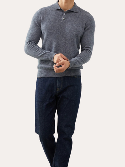 Polo l Cashmere Klassisk - Grå l Vanero