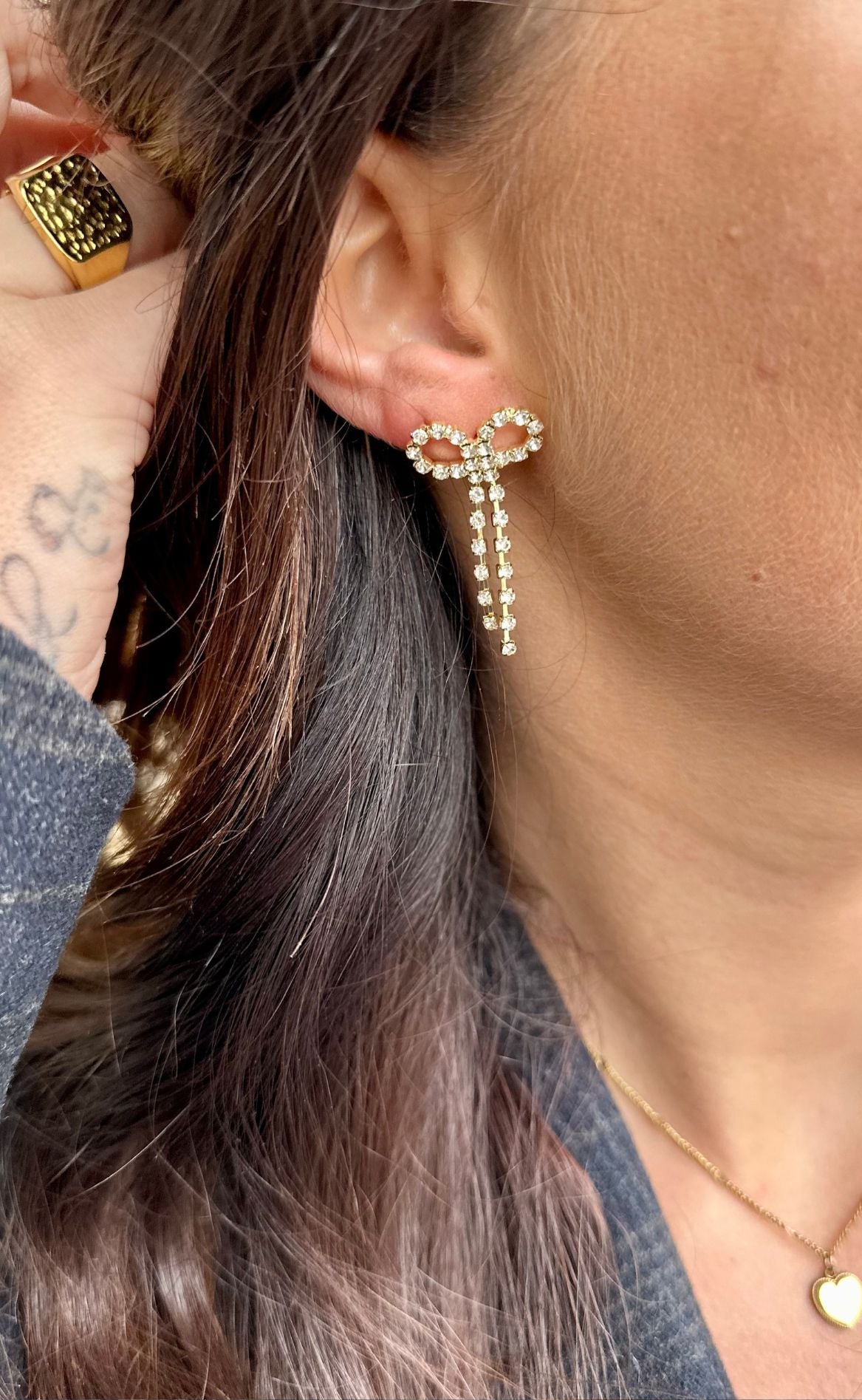 Smykkeli Copenhagen Øreringe - Kita Bow  | Gold Colour Plated | Vanero