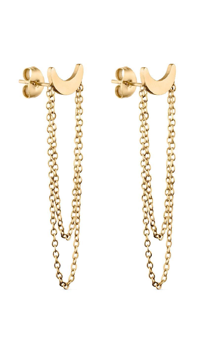 Smykkeli Copenhagen Øreringe - Tirana Moon | Gold Colour | Vanero