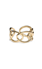 Svaneke Guldfarvet Rustfrit Stål | Justerbar Statement Ring | Skulpturelt Twist-Design til Hverdagsbrug & Smykkestyling | Vanero