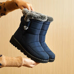 Dame Pelsforede Sneboots | Slip-On Design & Varm Foring | Vinterstøvler Til Hverdagsbrug Udendørs i Koldt Vejr | Vanero