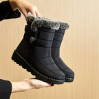 Dame Pelsforede Sneboots | Slip-On Design & Varm Foring | Vinterstøvler Til Hverdagsbrug Udendørs i Koldt Vejr | Vanero