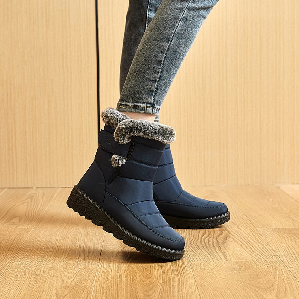 Dame Pelsforede Sneboots | Slip-On Design & Varm Foring | Vinterstøvler Til Hverdagsbrug Udendørs i Koldt Vejr | Vanero