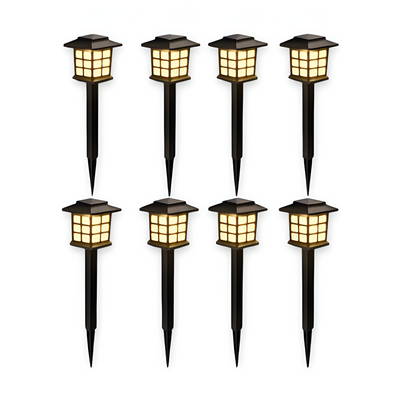 SolarPath Lys | 2/4/8 Stk. Holdbart og Energieffektivt Solarlampe til Haven | Vanero