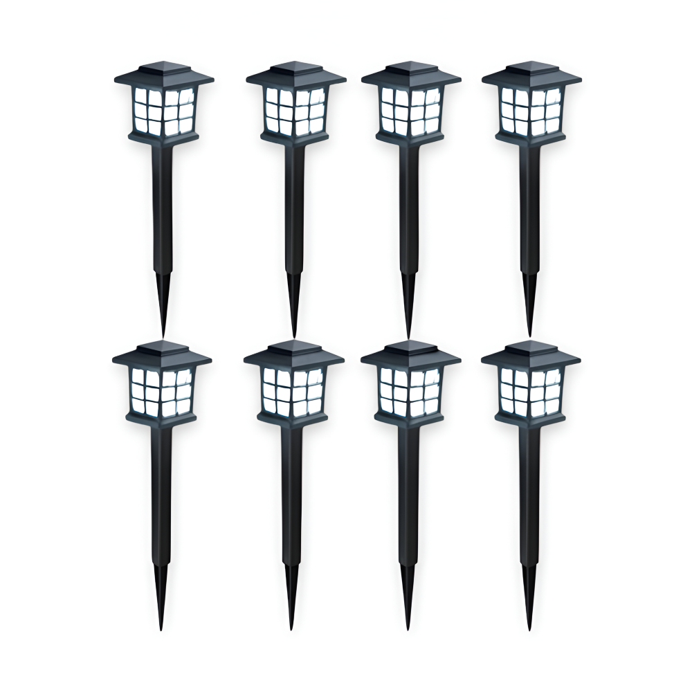 SolarPath Lys | 2/4/8 Stk. Holdbart og Energieffektivt Solarlampe til Haven | Vanero