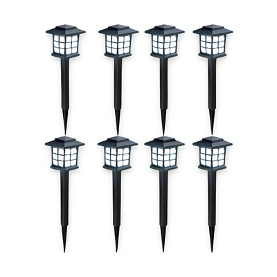 SolarPath Lys | 2/4/8 Stk. Holdbart og Energieffektivt Solarlampe til Haven | Vanero