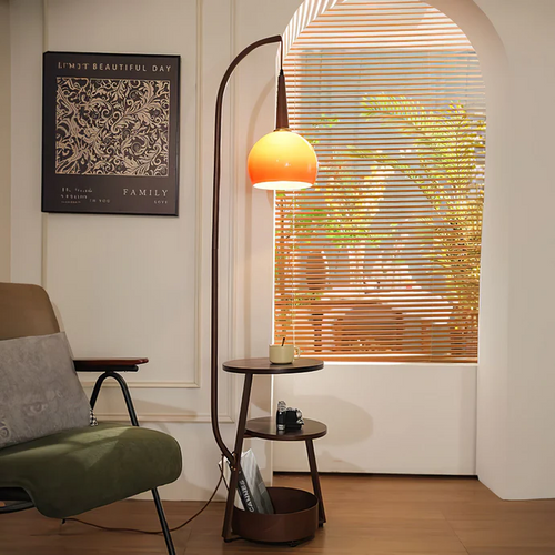 Bordlampe i Glas og Metal | LED Bordlampe med Bauhaus-Inspireret Design | Indendørs Bordbelysning | Vanero