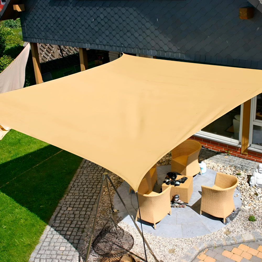 Rektangulært Solsejl | Polyester Solsejl Med PU Belægning Til Terrasse Og Have | Udendørs Skygge | Vanero
